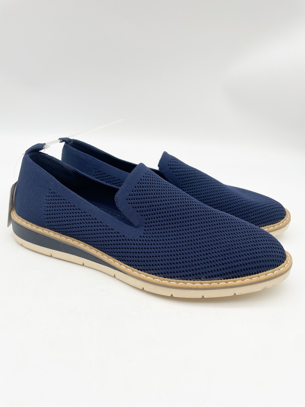 Taryn Rose Navy Blue Knit Espadrille Slip-Ons